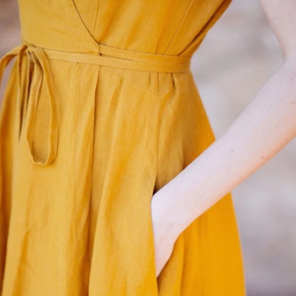 Son de Flor Mustard Wrap Dress - Picture 4 of 5